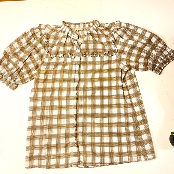 Rare LOLA AUSTRALIA Puff Sleeve Button Blouse - Picture 1 of 8